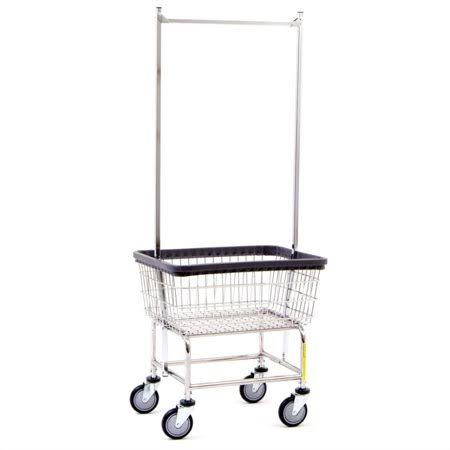 Narrow Laundry Cart w/ Double Pole Rack