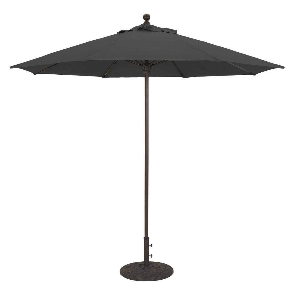 Galtech 9 ft. Black Commercial Use Umbrella - Black Sunbrella