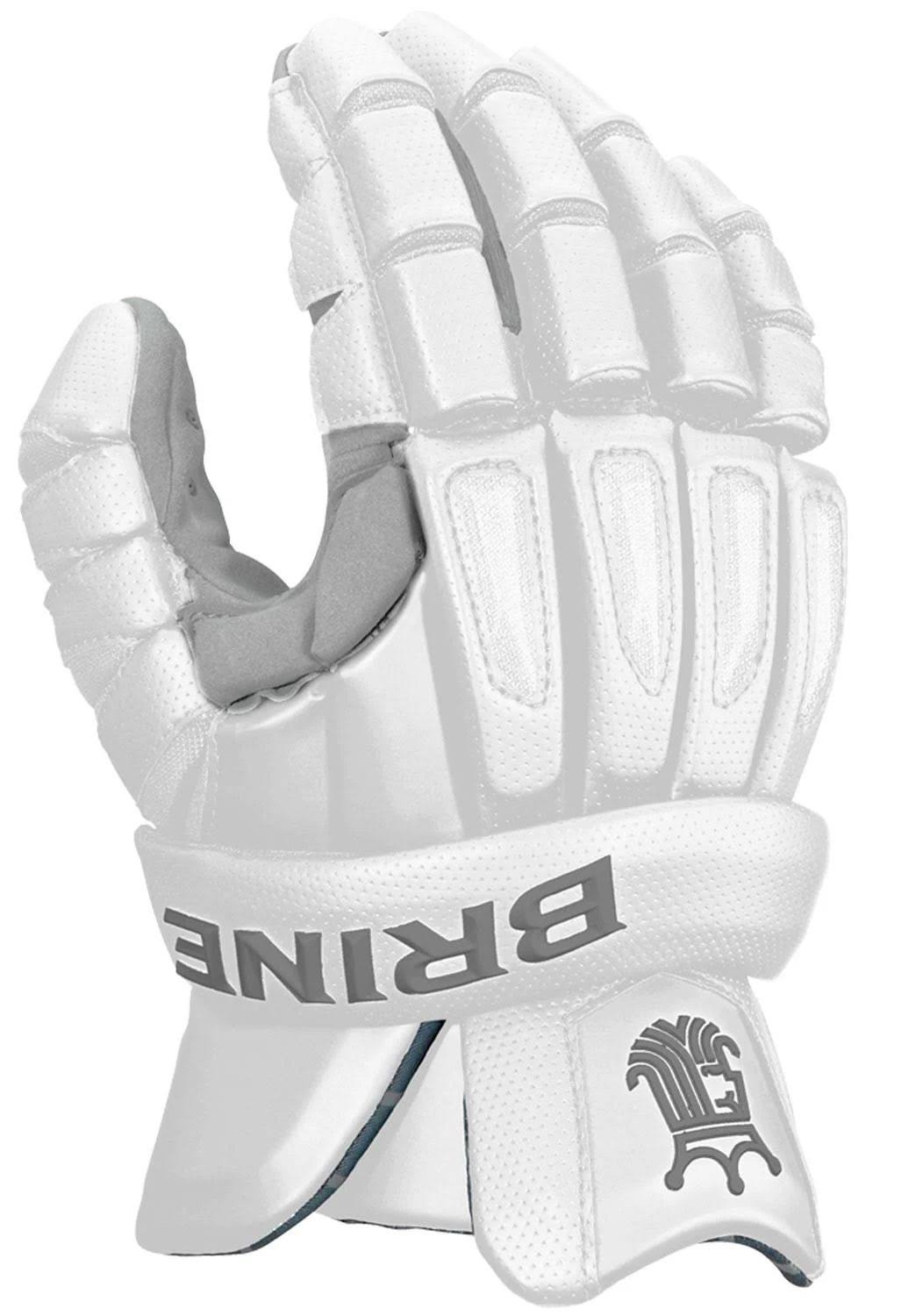 Brine King Elite Lacrosse Gloves, White, 12in