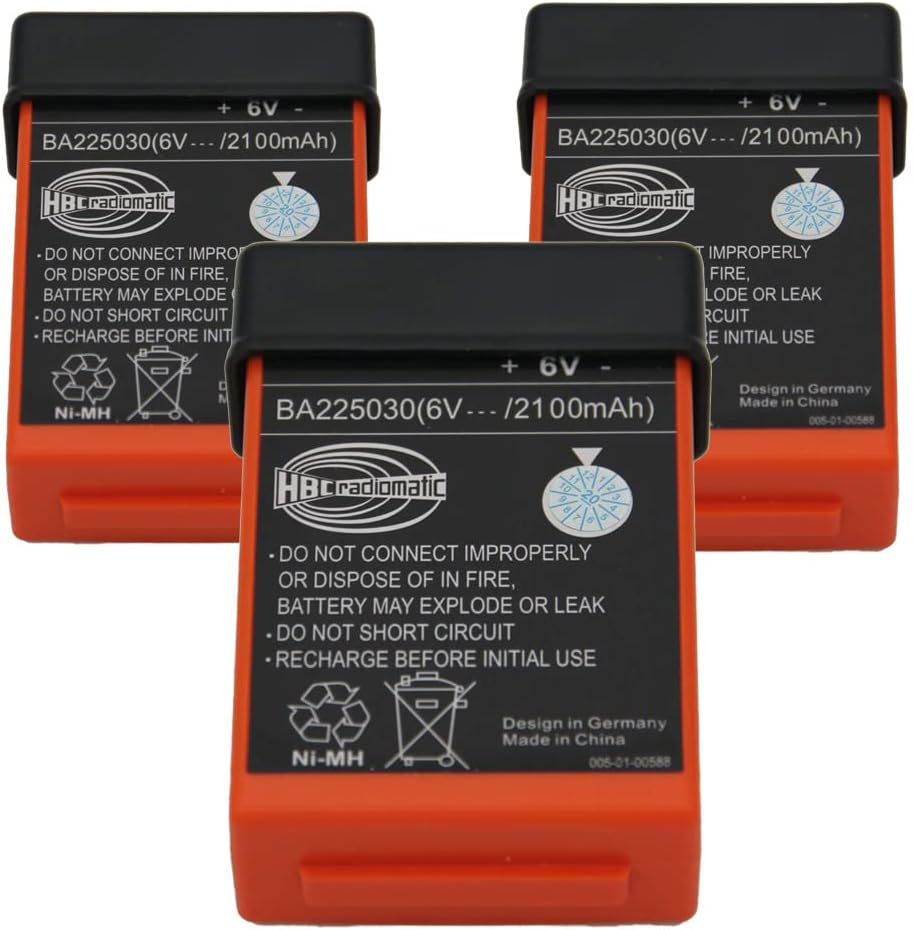 TOPMAO (3-Pack) BA225030 6V 2100mah Ni-Mh Battery for HBC Pump Truck Remote Control Crane FUB 05AA Battery