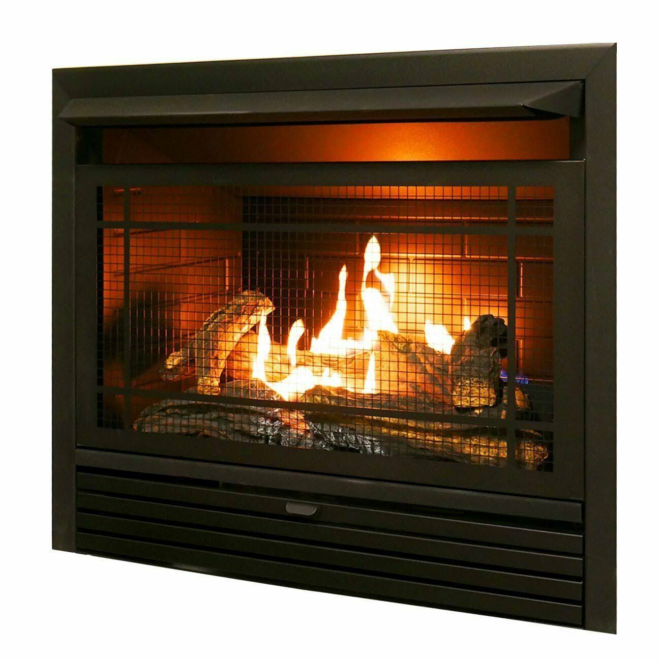 Duluth Forge Dual Fuel Ventless GAS Fireplace Insert - 26,000 BTU, Remote Control FDF300R