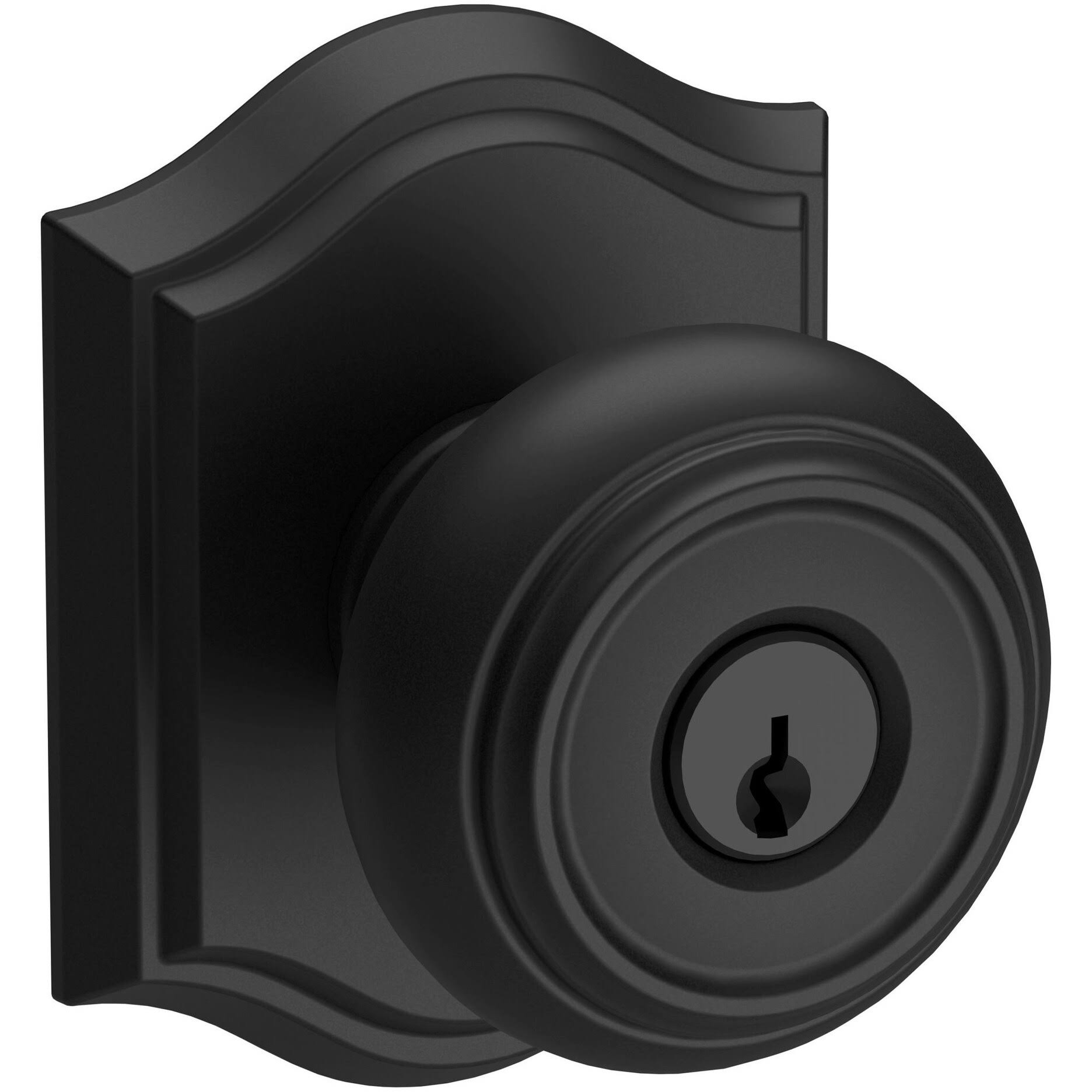 Baldwin EN.TRA.TAR Traditional Single Cylinder Keyed Entry Door Knob - Satin Black