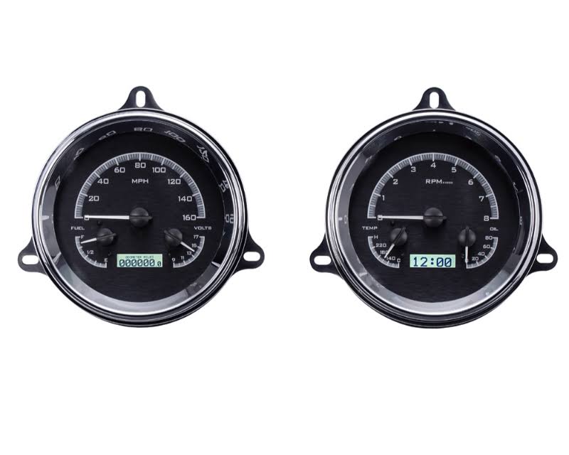 Dakota Digital 54 Chevy Pickup Analog Gauges System Black White VHX-54C-PU-K-W