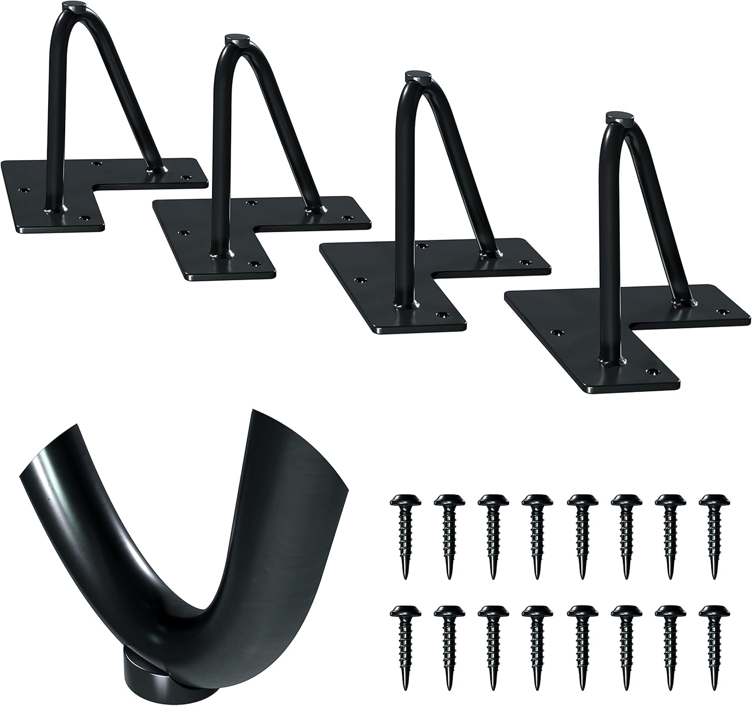 Ornavo Home 28 Inch Heavy Duty Set of 4 Metal Hairpin Furniture Legs with Floor Protectors, Home DIY Projects for End Tables, Chairs & Desk (Black)