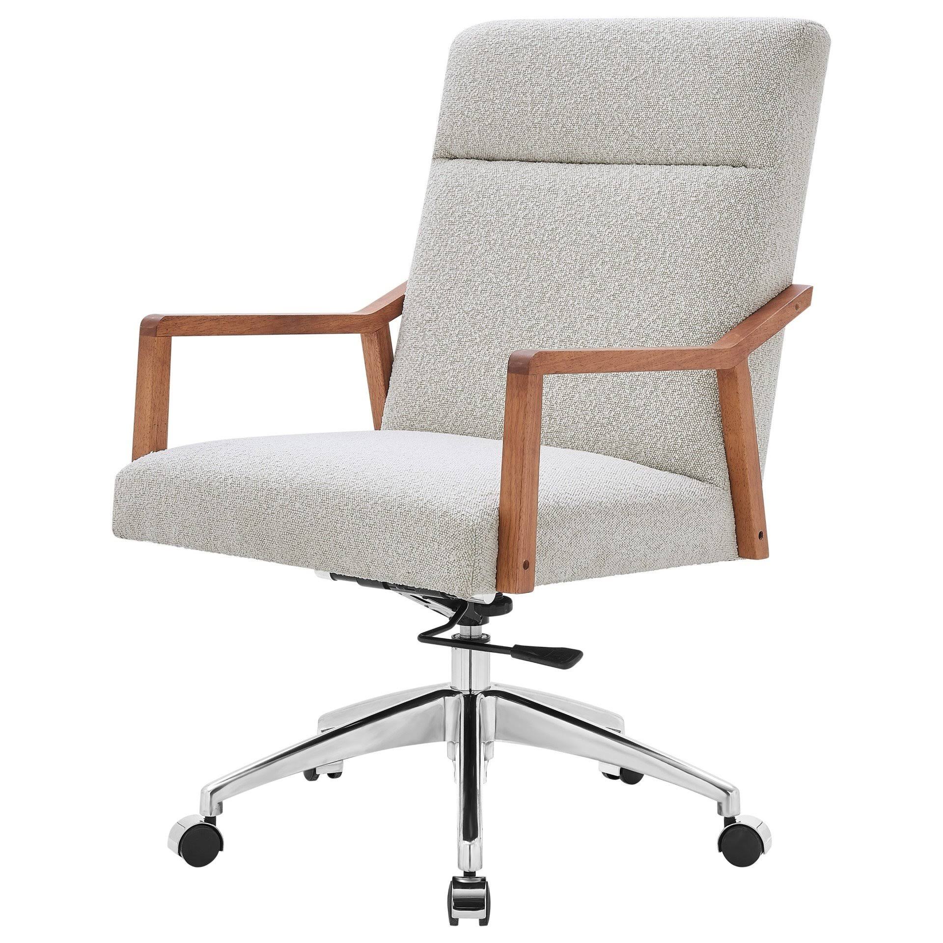 New Pacific Direct Kendrick Fabric Office Chair-Boucle Beige