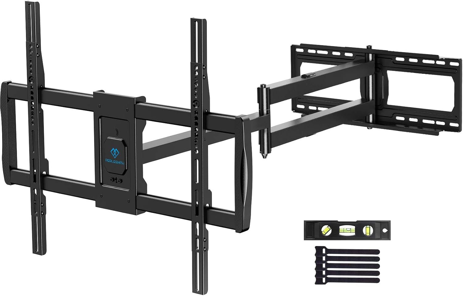 PERLESMITH Full Motion TV Wall Mount for 37-85 inch LED LCD OLED TVs with 47.64 inch Extension Articulating Arm, Max VESA 800x600, Corner TV Bracket Swivel Rotate Tilt, Holds TVs up to 132lbs, PSXLF02