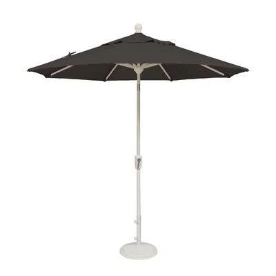 Launceston 7.5& Market Umbrella Sol 72 Outdoor Fabric Color: Black, Frame Color: White
