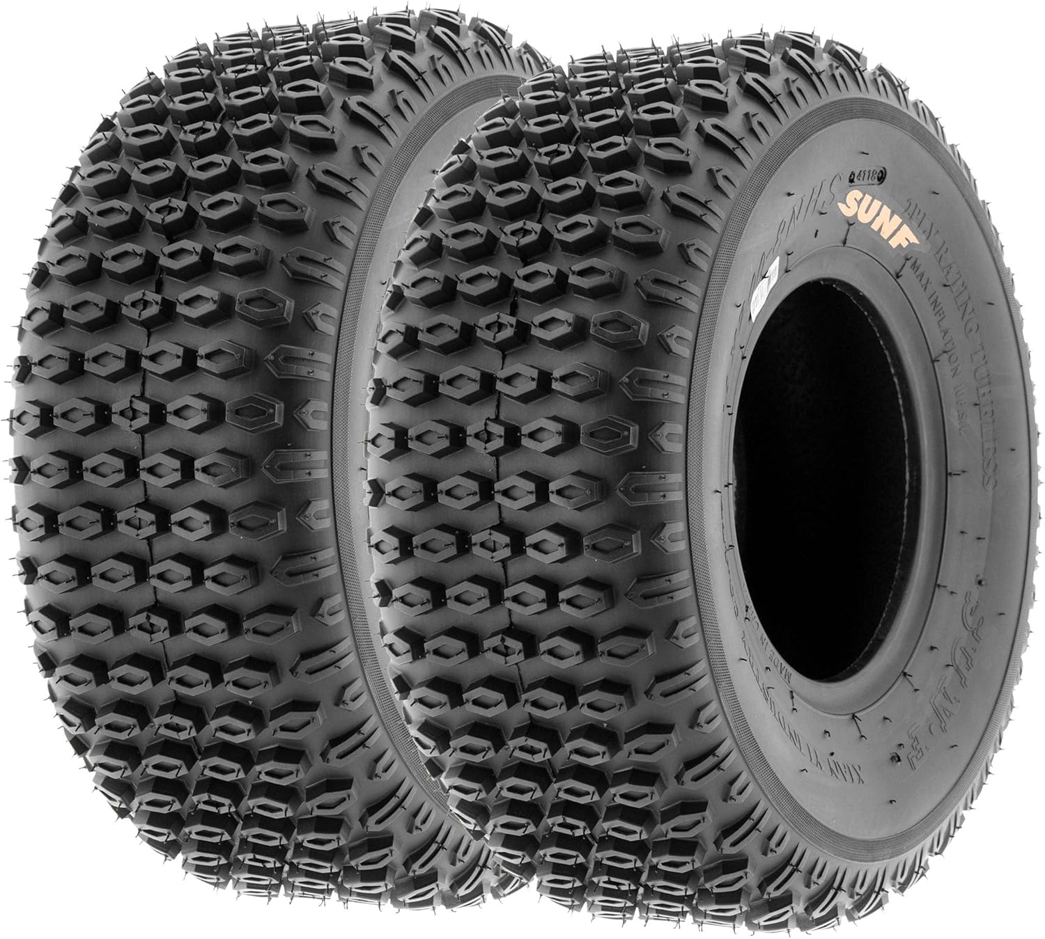 Set of 2 SunF A012 XC Sport-Racing ATV/UTV Off-Road Tires 16x8-7, 6PR, Knobby Tread