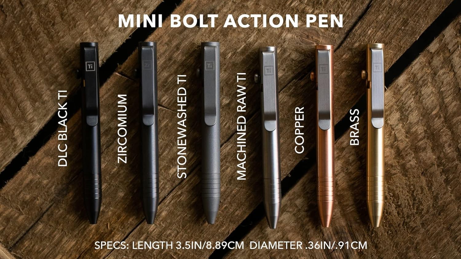 Mini Bolt Action Pen (Titanium - Stonewashed)