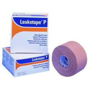 Leukotape P Orthopedic Corrective Tape Porous Rayon / Zinc Oxide, 1-1/2 inch x 15 Yard, Beige, NonSterile, 8 Pack