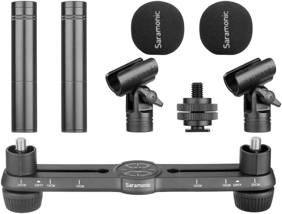 Saramonic Paired Acoustic Studio Condenser Microphones with Adjustable Mount Professional Video Microphone (SR-M500) Pack of 2