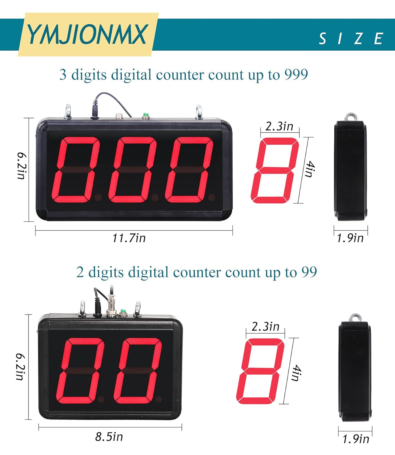 Led Digital Counter Count Up to 999 with Infrared Sensor Conveyor Counter People Visitor Counter 4in Red Number Display Counter for Factory Production Line 110-220V