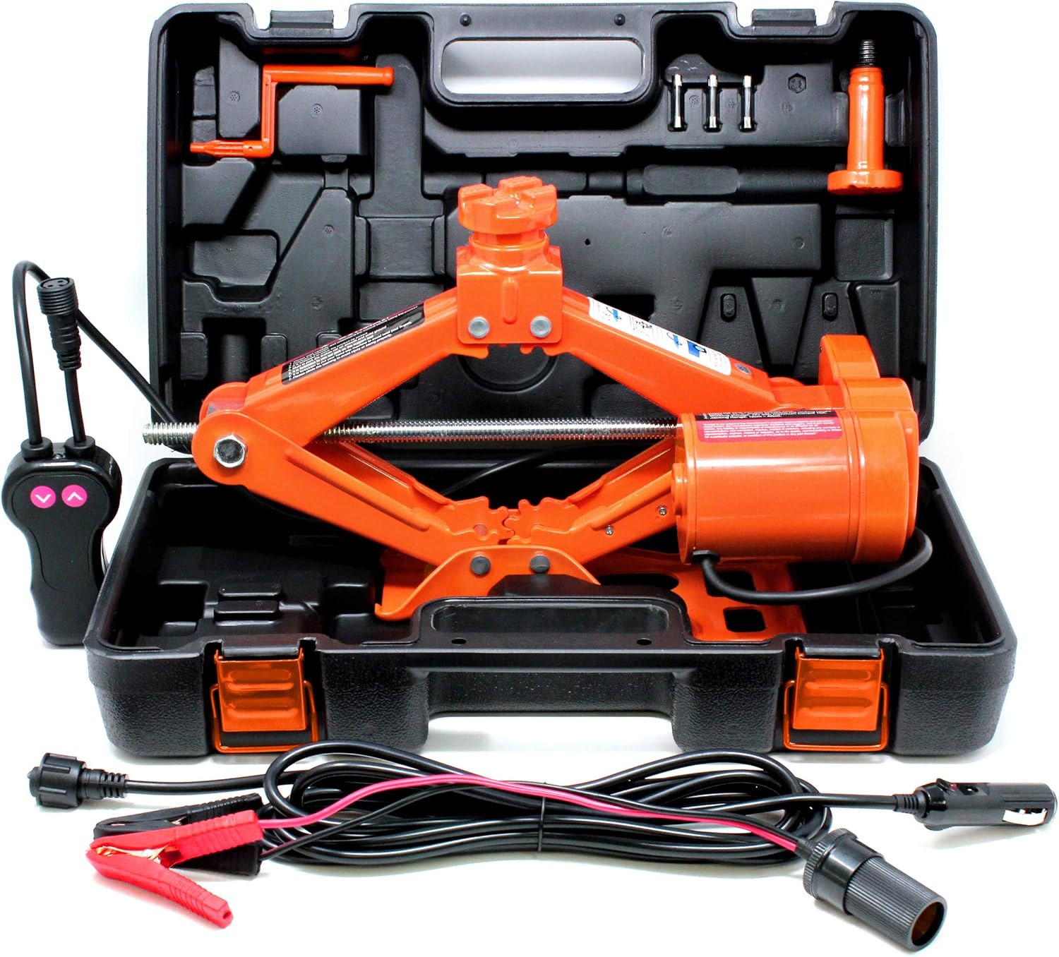 VViViD Electric Automotive 3-Ton Scissor Tire Jack Kit Including Impact Resistant Carrying Case