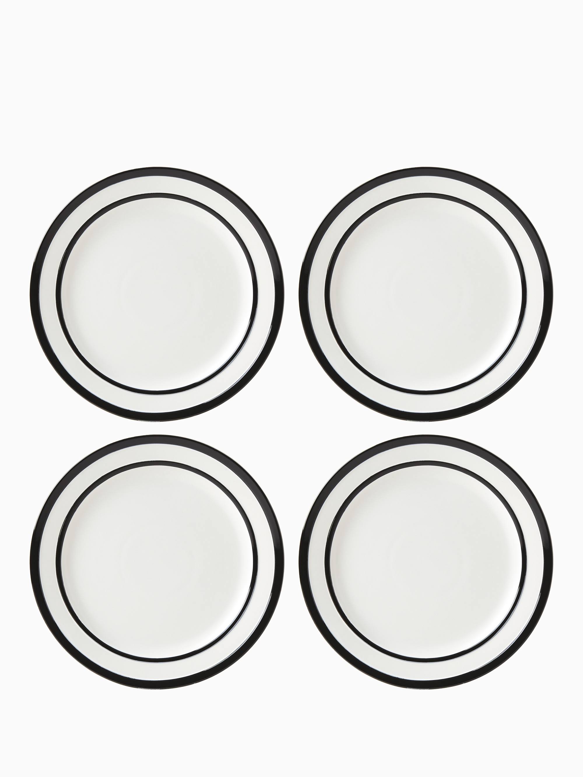 Kate Spade New York Sculpted Stripe Dinner Plate, Set of 4 - Black