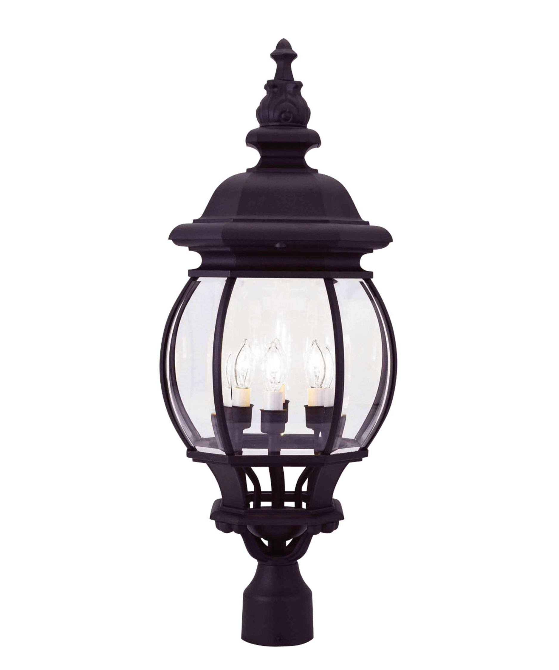Livex Lighting Frontenac 4 Light Outdoor Post Lantern, Black 7703-04