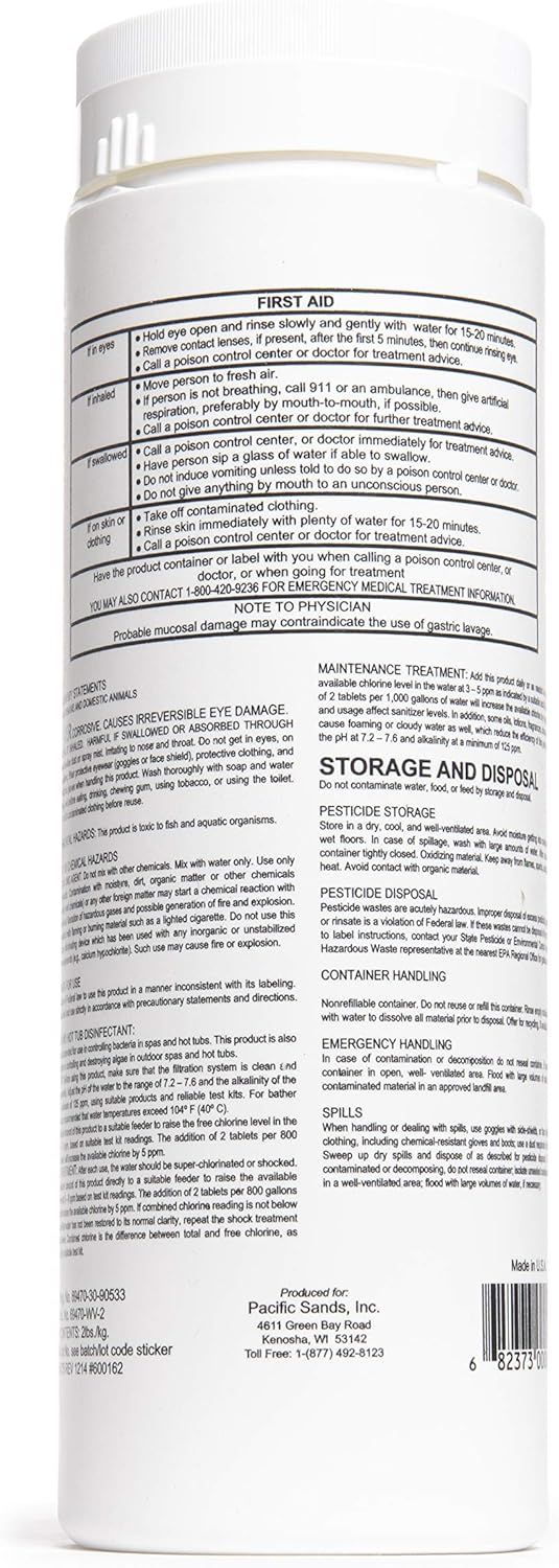 ecoone | OneShock Spa & Swimming Pool Tablets | Self-Dissolving, Pre-Measured Chlorine Shock & Sanitizer Combo | Clean, Clear & Bacteria Free Water | Swim-Safe Enzymes | Pool Maintenance | 64 Tabs Pack of 2