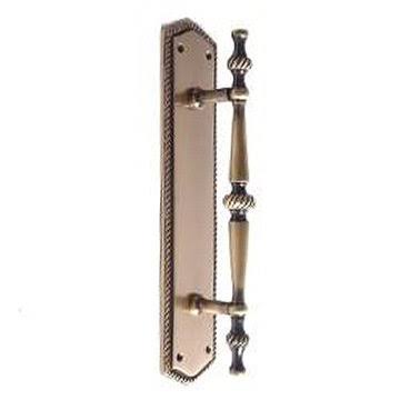 Brass Accents Pull Handle with Rope Backplate | Antique Brass | Door Push u0026 Pull Plates