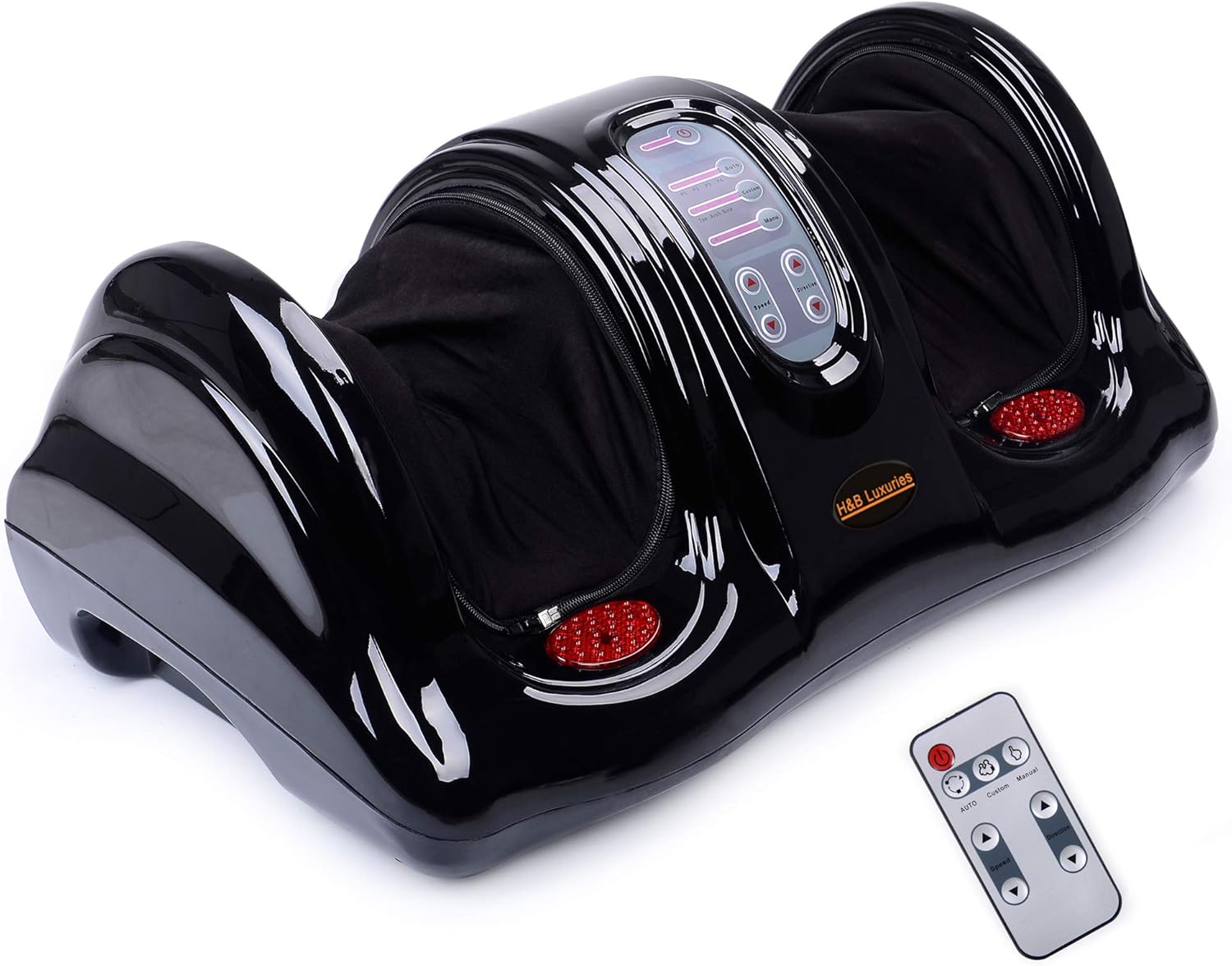 H&B Luxuries Shiatsu Kneading Rolling Foot Massager Personal Health Studio ZH-9902-black