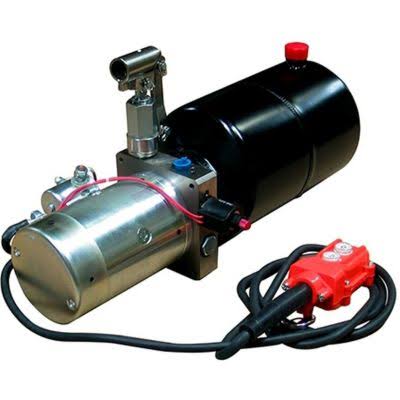Maxim 12V DC Single Acting Hydraulic Power Unit, 1.3 GPM, 3/8 in. NPT Ports, 3000 psi, 6 qt. Steel Tank, 253106