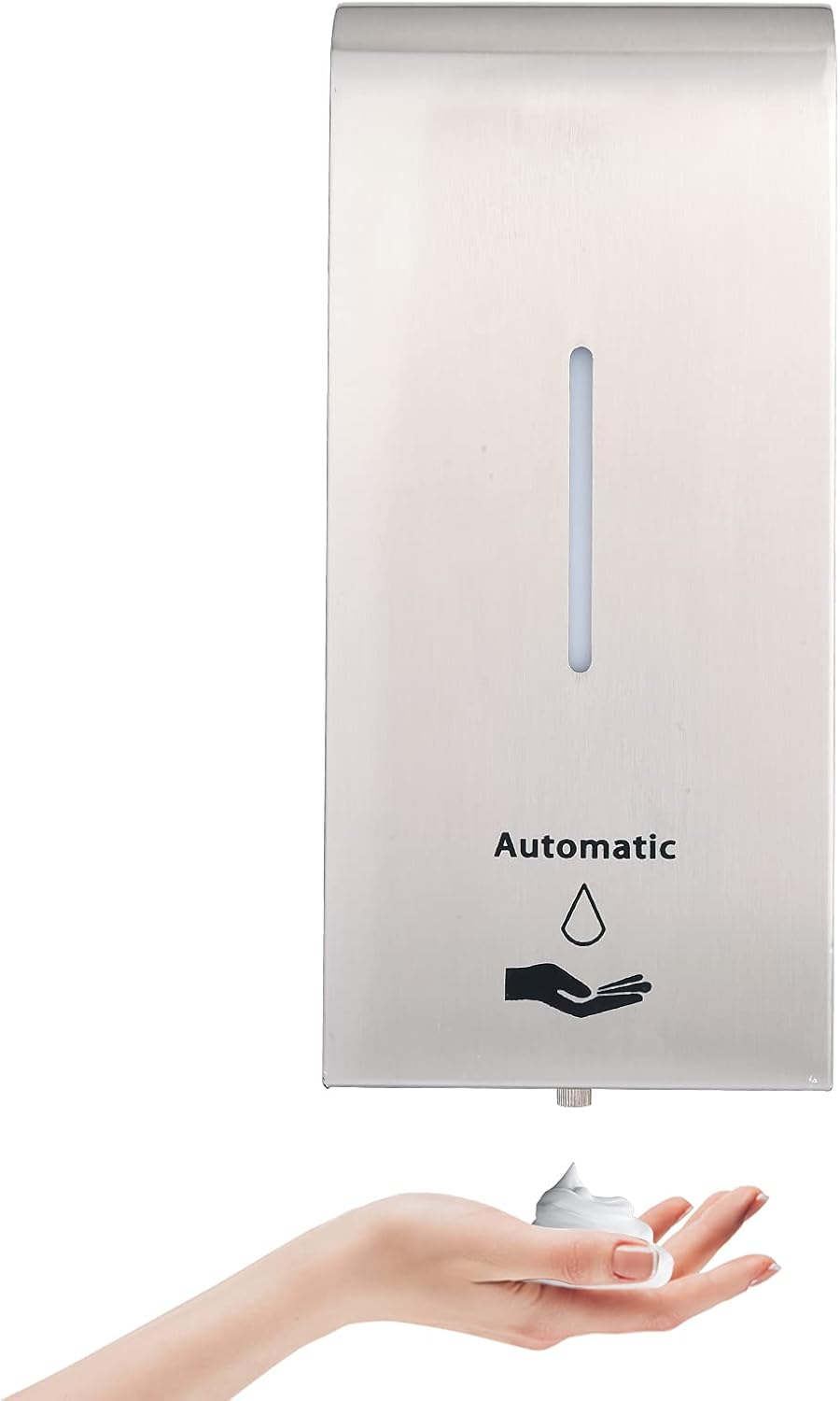 Automatic Soap Dispenser, Touch-Free Foam Hand Sanitizer Dispenser w/Battery, 51oz/1500ml Soap Dispenser Wall Mount for Bathroom, Kitchen, Hospital, School (Spray Nozzle) Pack of 2