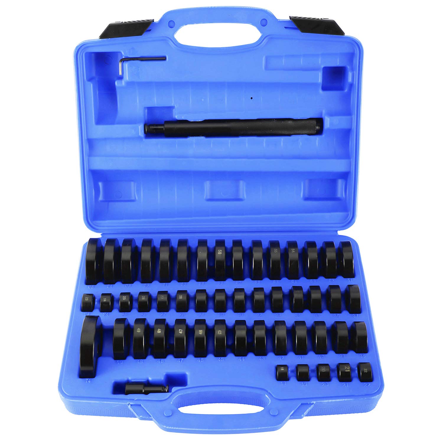 KUNTEC 52 Piece Custom Bushing Removal Tool Axle Bearing Race Seal Installer Remover, Bush Removal Puller Bearing Press Tool Kit