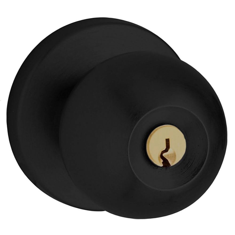 Baldwin Contemporary Keyed Door Knob with Emergency Egress, Black