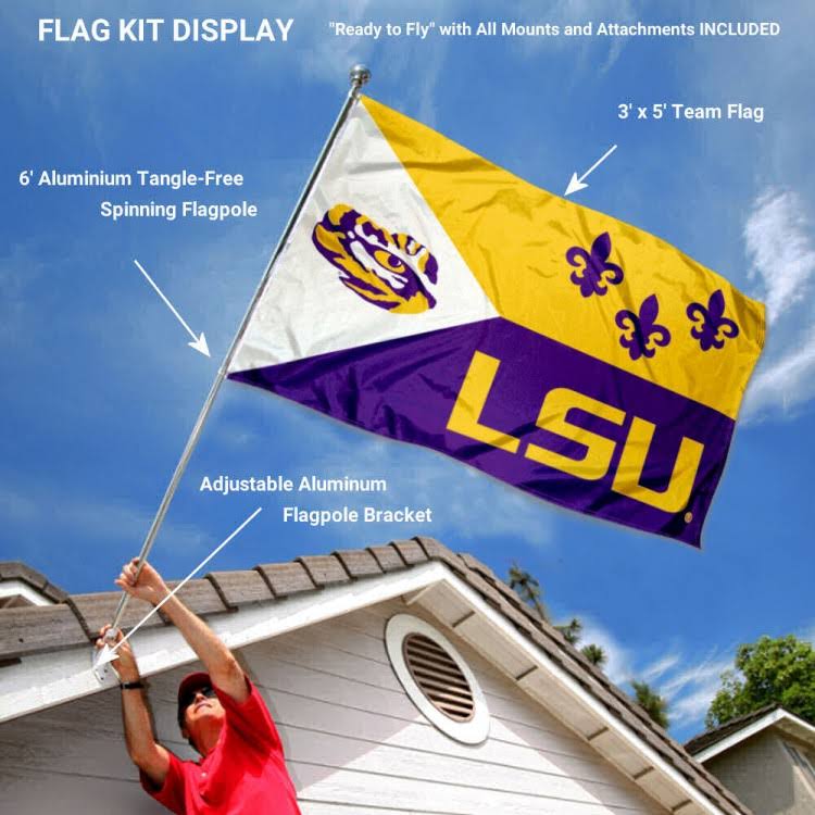 Louisiana State Tigers Acadian Flag Pole and Bracket Kit