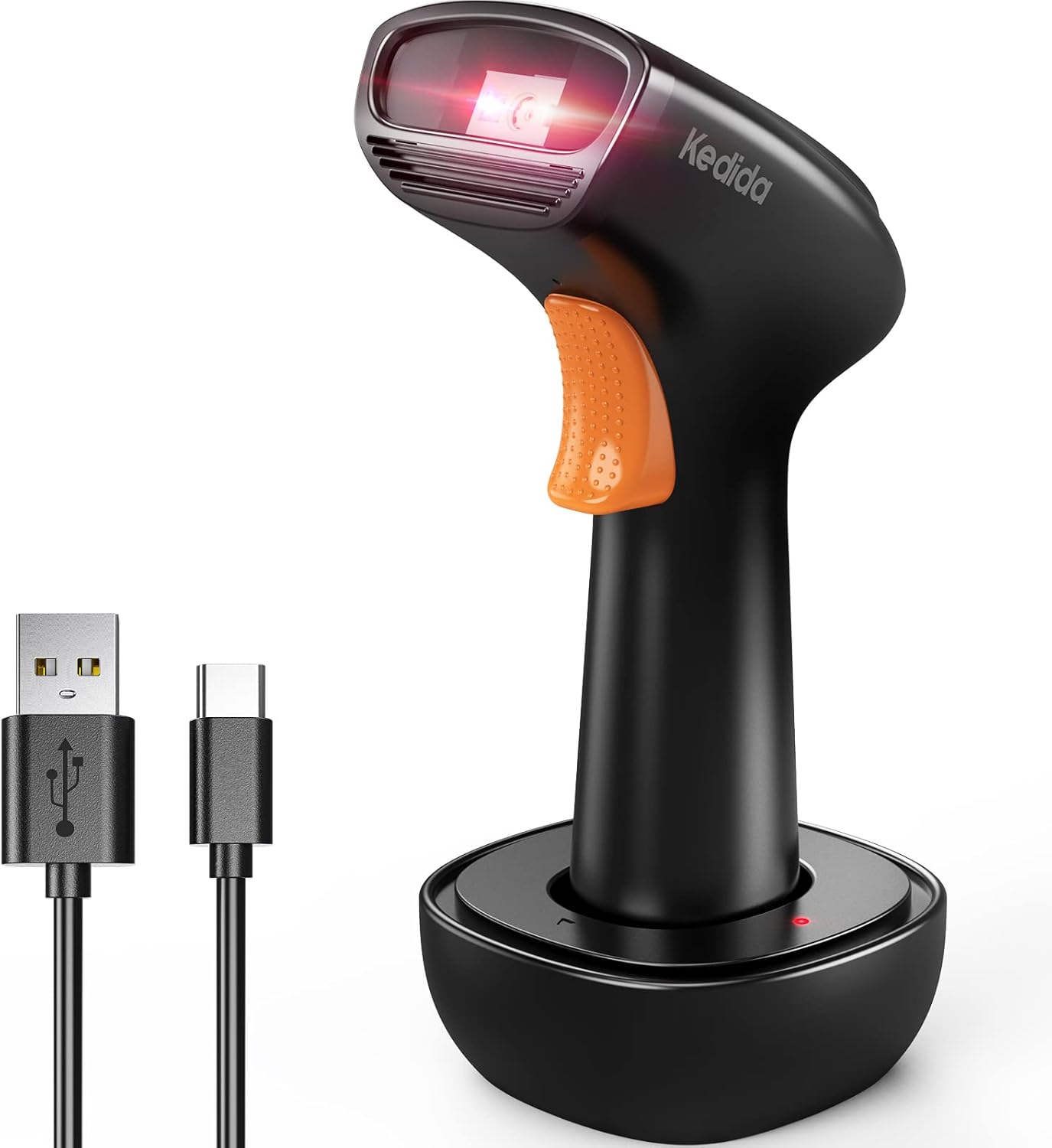 2D QR Bluetooth Barcode Scanner, Kedida 1D 2D Bar Code Scanner, 3-in-1 Bluetooth & 2.4GHz Wireless & USB Wired, 3000mAh Large Battery Handheld Reader Support Screen Scan Work with iOS Windows Android Pack of 2