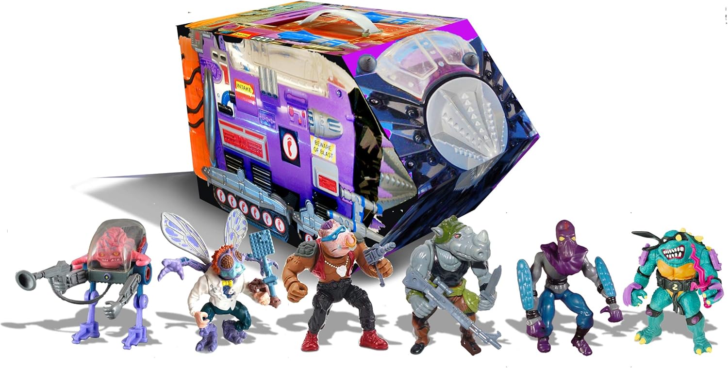 PlayMates Teenage Mutant Ninja Turtles: Retro Villains Mutant Module 6-Piece Action Figure Set, Multicolor