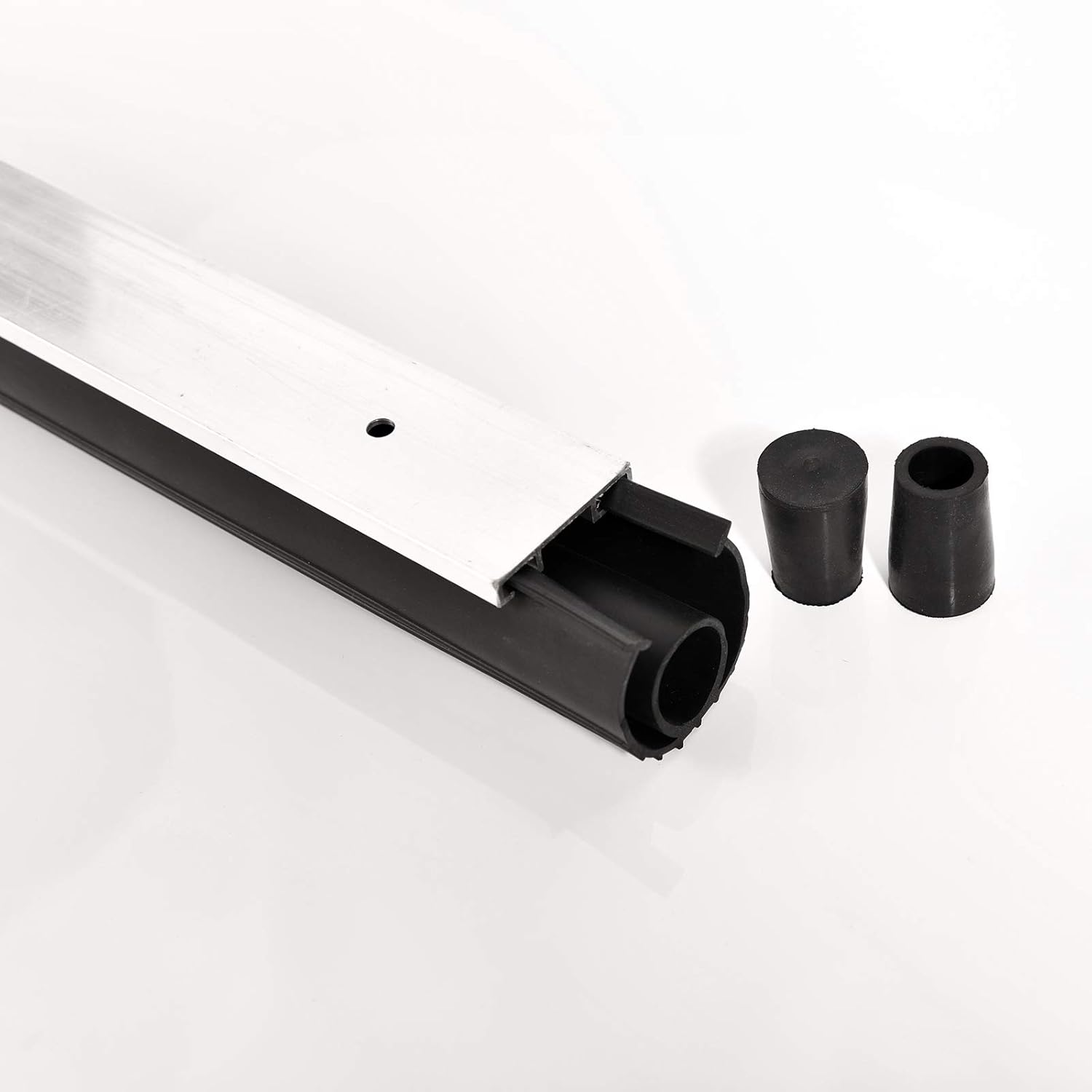 BOWSEN 16FT Heavy-Duty U+O Ring Universal Garage Door Bottom Seals Weatherstrip Rubber with Aluminum Track Retainer Kit