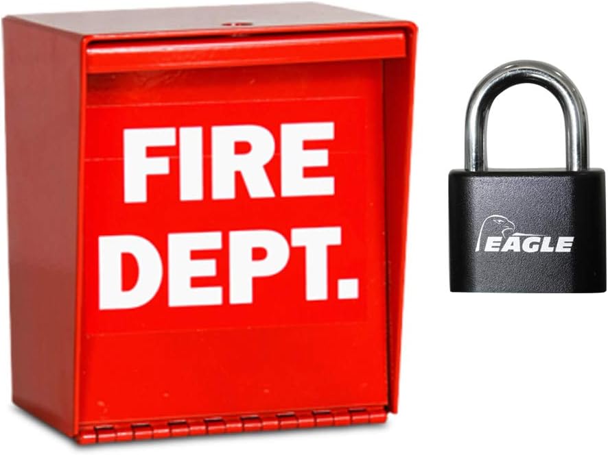 EAGLE-EG718 Fire Department Box EFB-2000 w/ Combination Padlock Heavy Duty Stainless Steel Lock EG717 Pack of 2