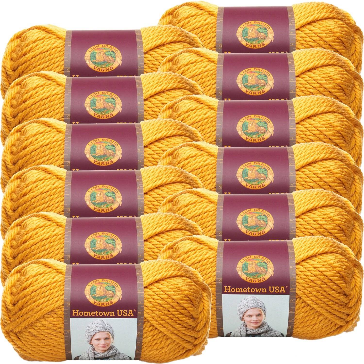 Lion Brand Hometown USA Yarn - Madison Mustard, Multipack of 12