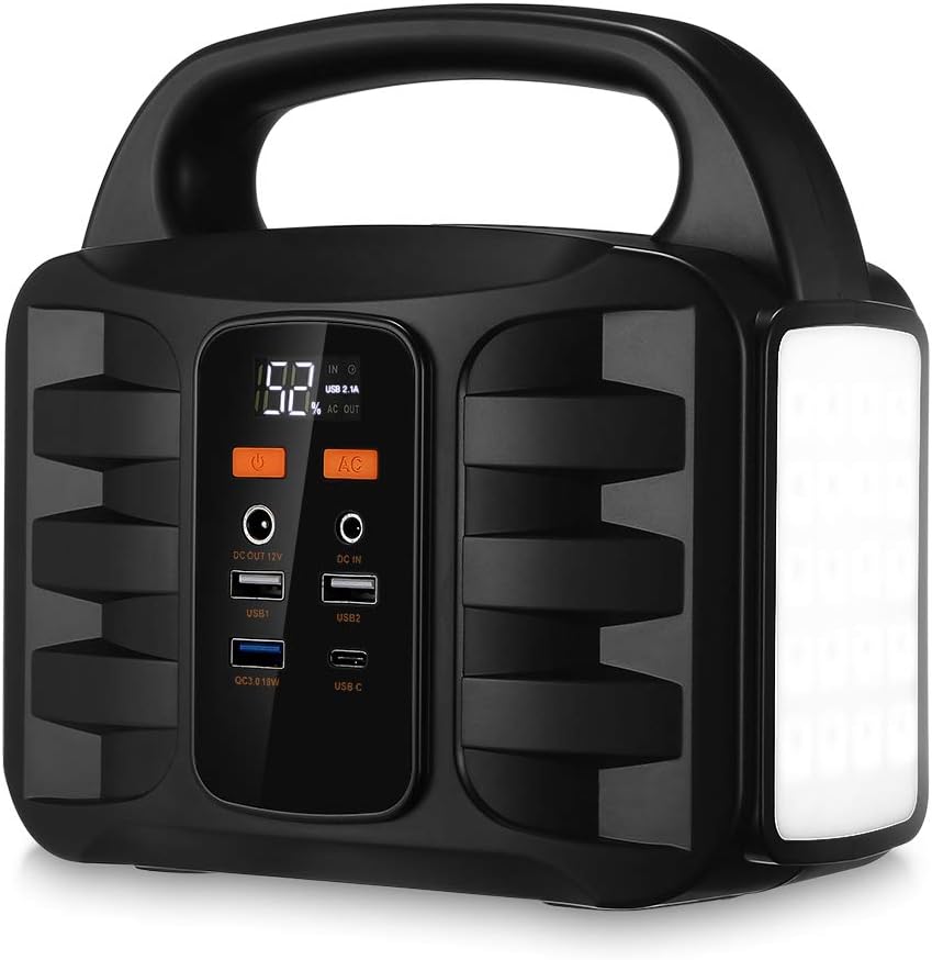 Generator Portable Power Station,NusGear 155Wh 42000mAh Camping Solar Generators Lithium Power Supply with 110V AC Outlet, 2 DC Ports, USB QC3.0, LED Flashlights for CPAP Home Camping Emergency Backup Pack of 2