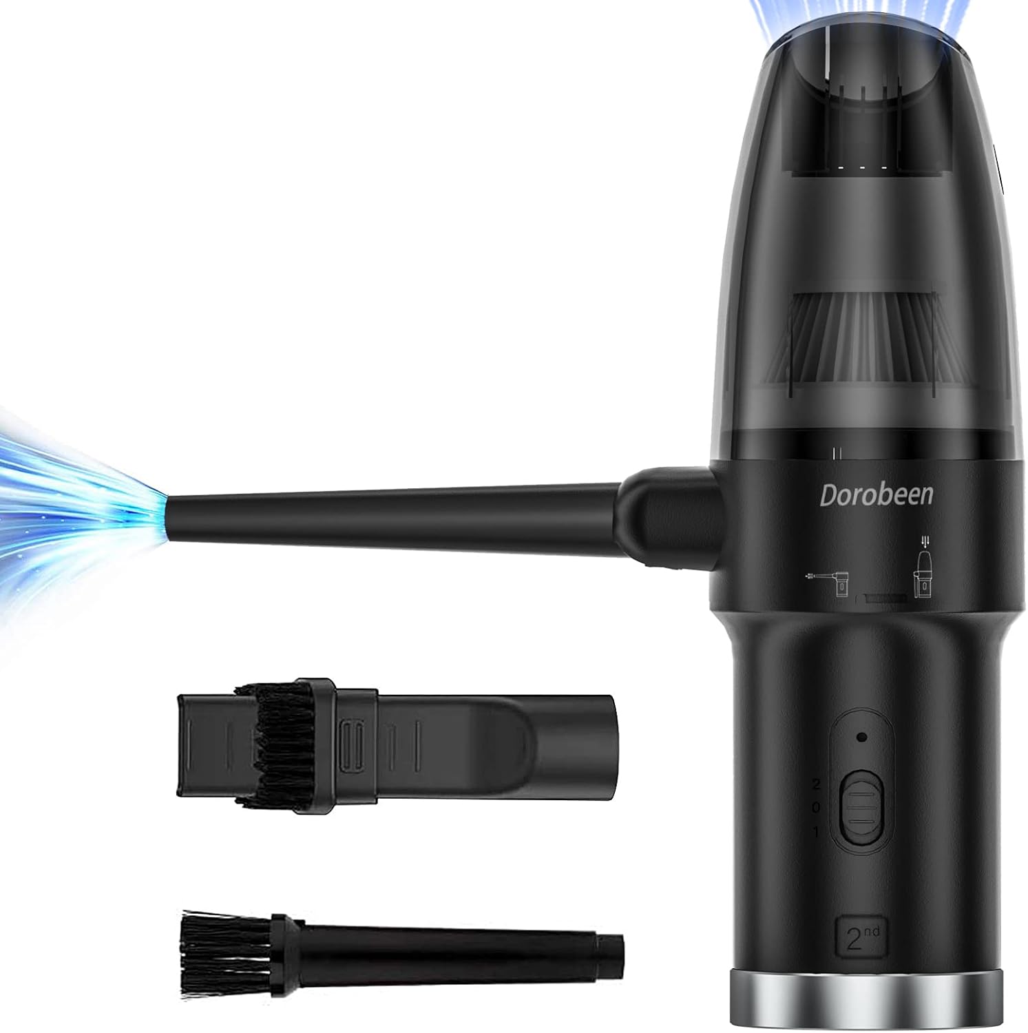 Cordless Air Duster, Blower & Vacuum 2 in 1, Compressed Air Duster, Portable Handheld Electronics Air Duster, Power 77000 RPM Motor, 10000 PA Suction, for Keyboard Car Computer Toys.