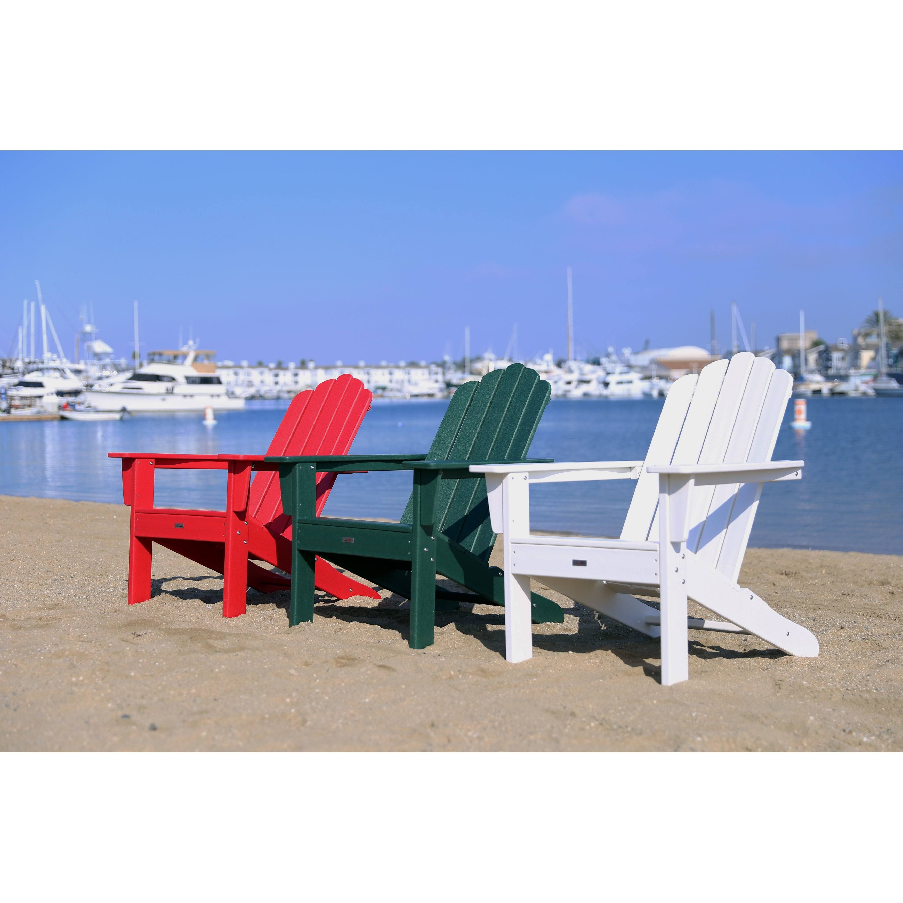 Luxeo Marina Gray Poly Outdoor Patio Adirondack Chair (2 Pack)