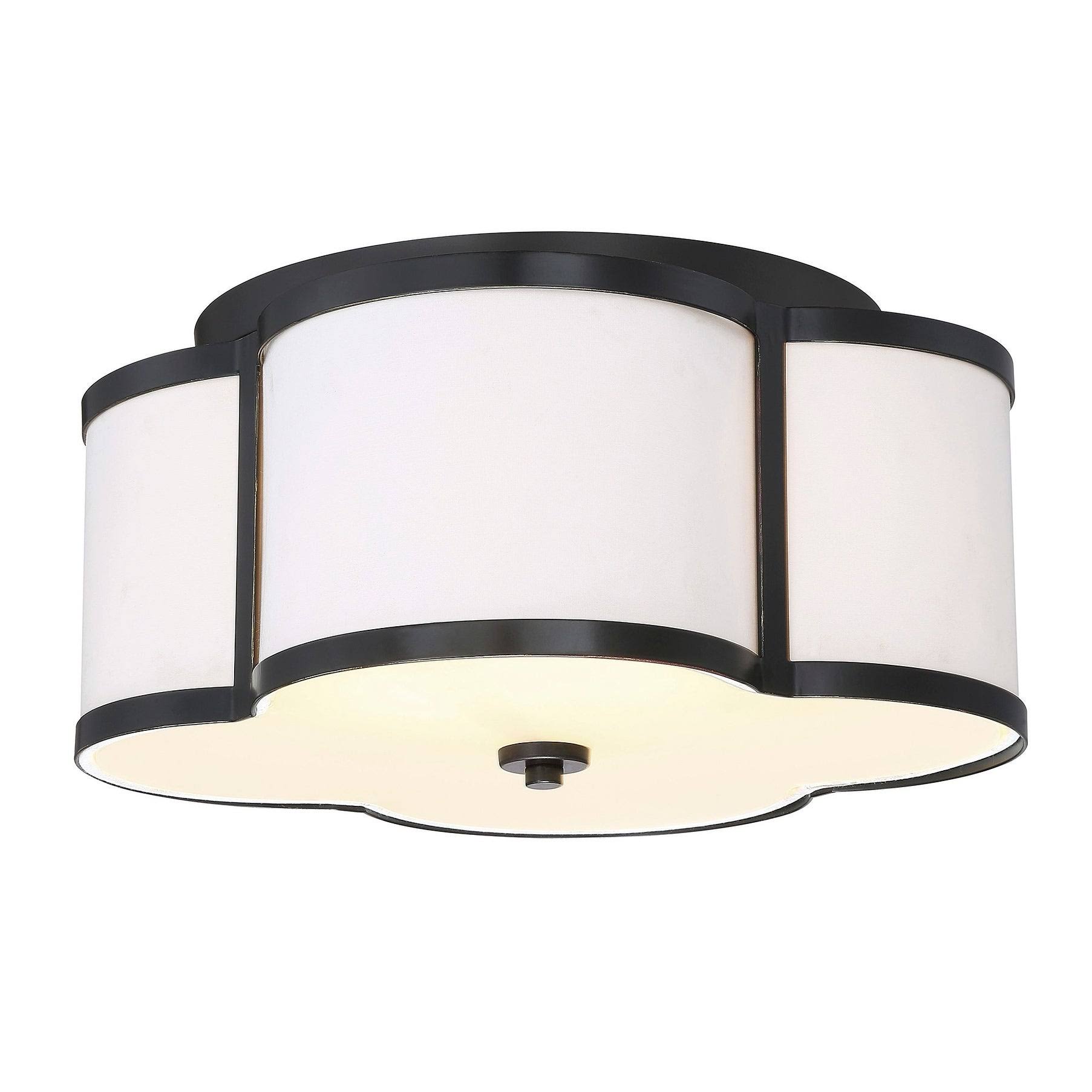Copper Grove Forn 3-Light Semi-Flush Mount Ceiling Light - Bronze - White/Black 22038014