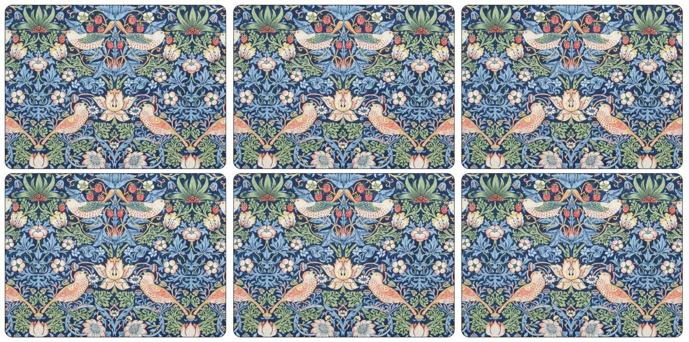 Morris Co Strawberry Thief Blue Bordsunderl GG 6-Pack