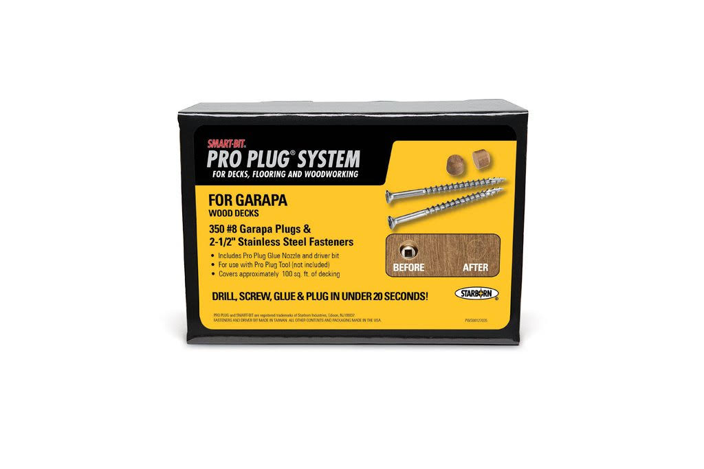 Starborn | Deckfast Smart-Bit Pro Plug System - Exterior/Deck - Garapa - 350 Pack