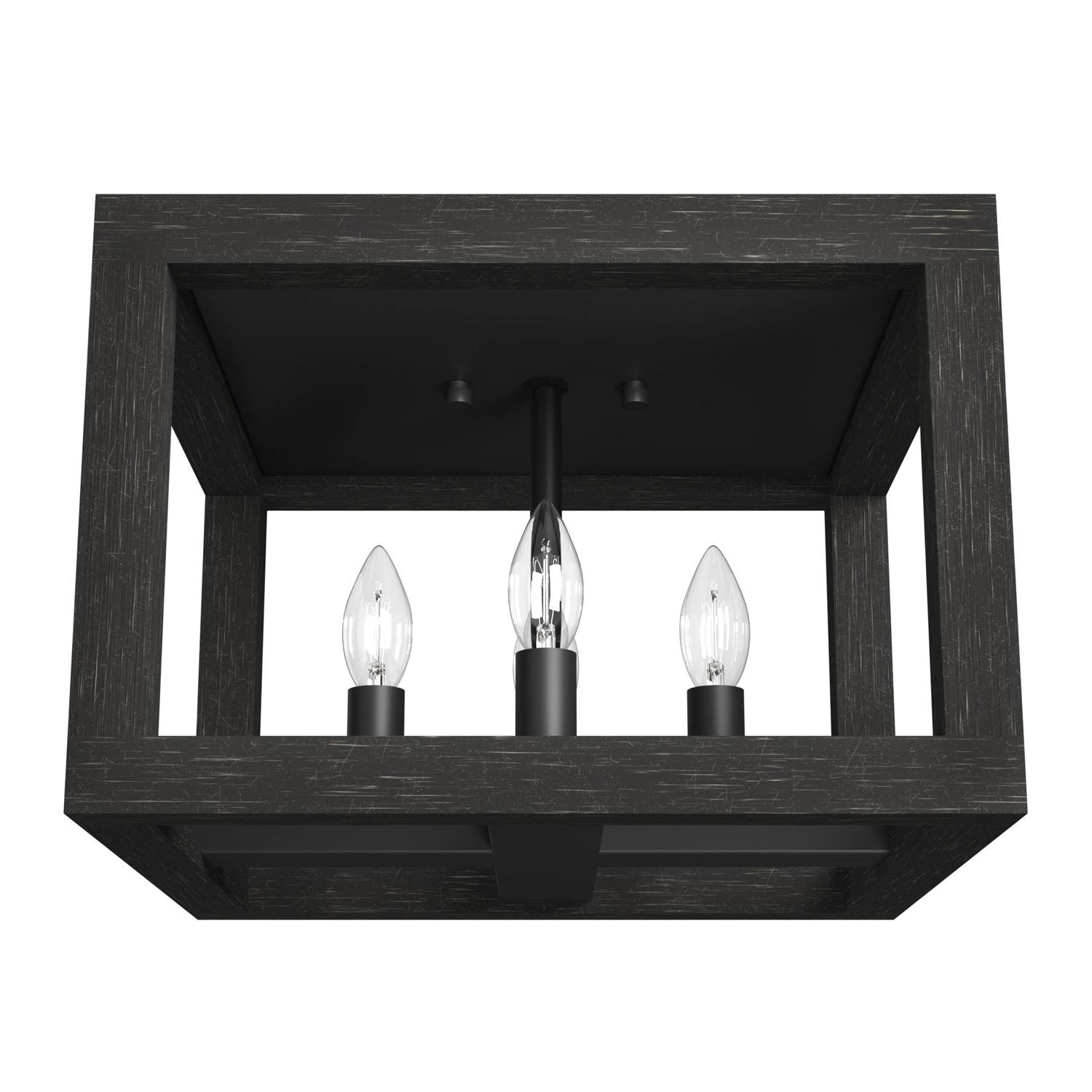 Hunter Squire Manor 4 Light Flush Mount - Matte Black - 19088