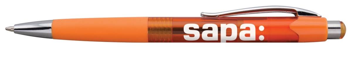 Hub Pen 421ORA-BLK Mardi Gras Clipper Translucent Orange Pen - Black Ink - Pack of 250