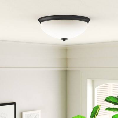 Knouse 2-Light Flush Mount Zipcode Design Fixture Finish: Black