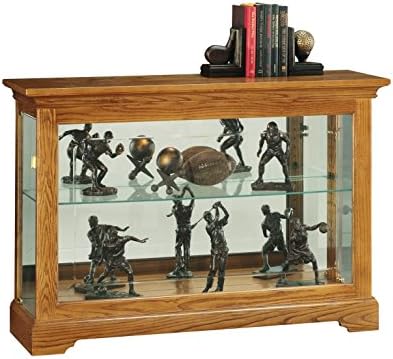 Howard Miller Underhill Console Curio Cabinet 680-533 – Cherry Bordeaux Finish, Home Decor, One Glass Shelf, Two Level Display Case, No Reach Incandescent Light