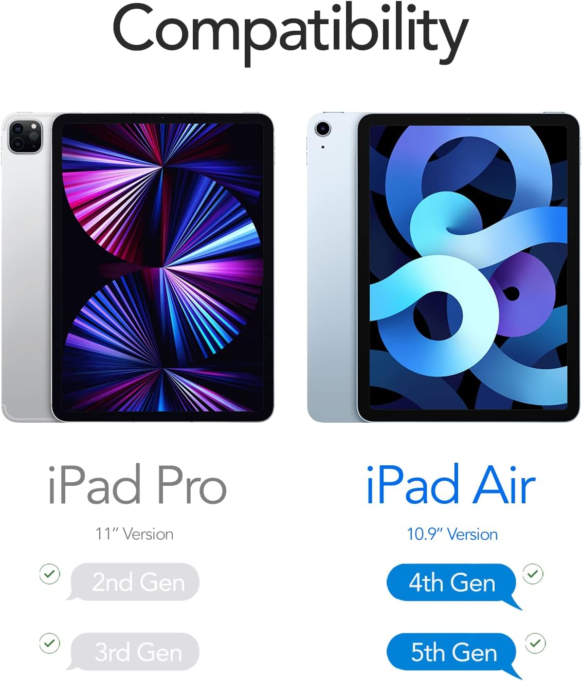 iPad Air 5th 4th Generation 10.9 iPad Pro 11 inch Case with Keyboard Smart Keyboard Folio, Protective Case, Detachable & Wireless Keyboard, 7 Colors Backlit, Built-in Pencil Holder, Black