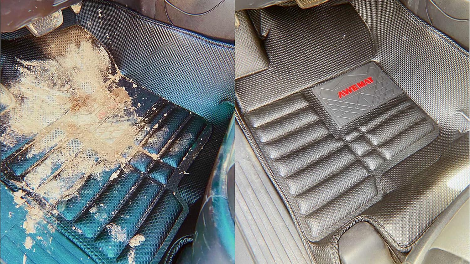 Awemat Custom Fit Car Floor Mats for Jeep Wrangler JL 4 Door 2018-2022 Model Digital Measured Exquisite Pattern-Large Coverage Floor Liner-Waterproof-All Weather Protection-Black