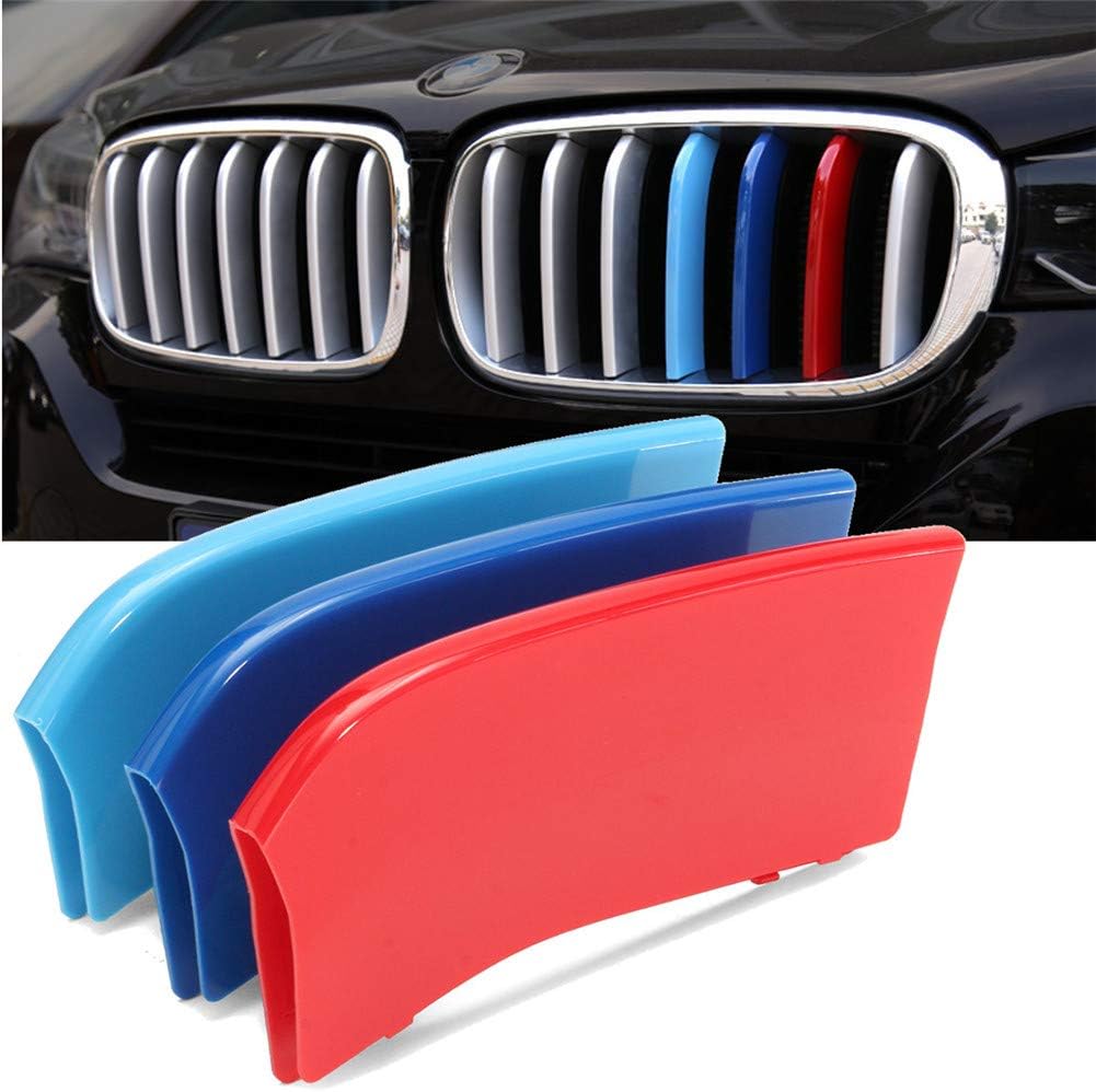 Autobro For BMW (2014-2018 X5 F15)(2015-2016 X6 F16) with 7 Beams,Car Front Air Grille Insert Accessories M-Colored 3D Clip-ons Trim