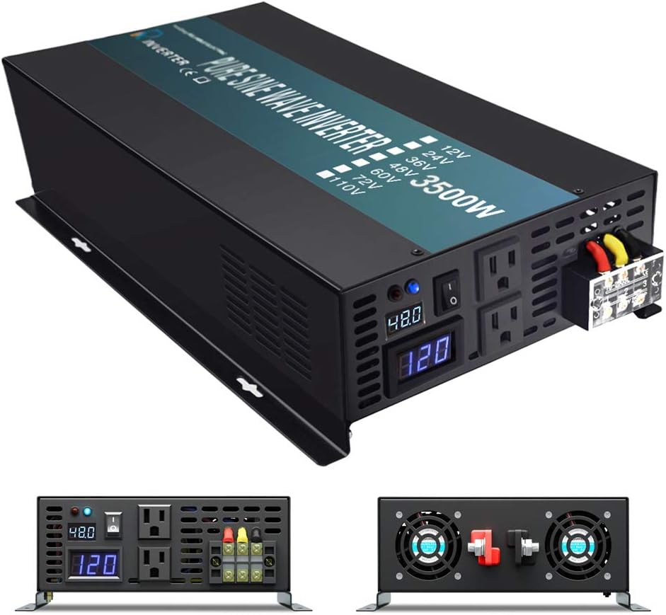 3500W 48V Pure Sine Wave Solar Home Use Inverter DC to 120V AC Off Grid Power Inverter