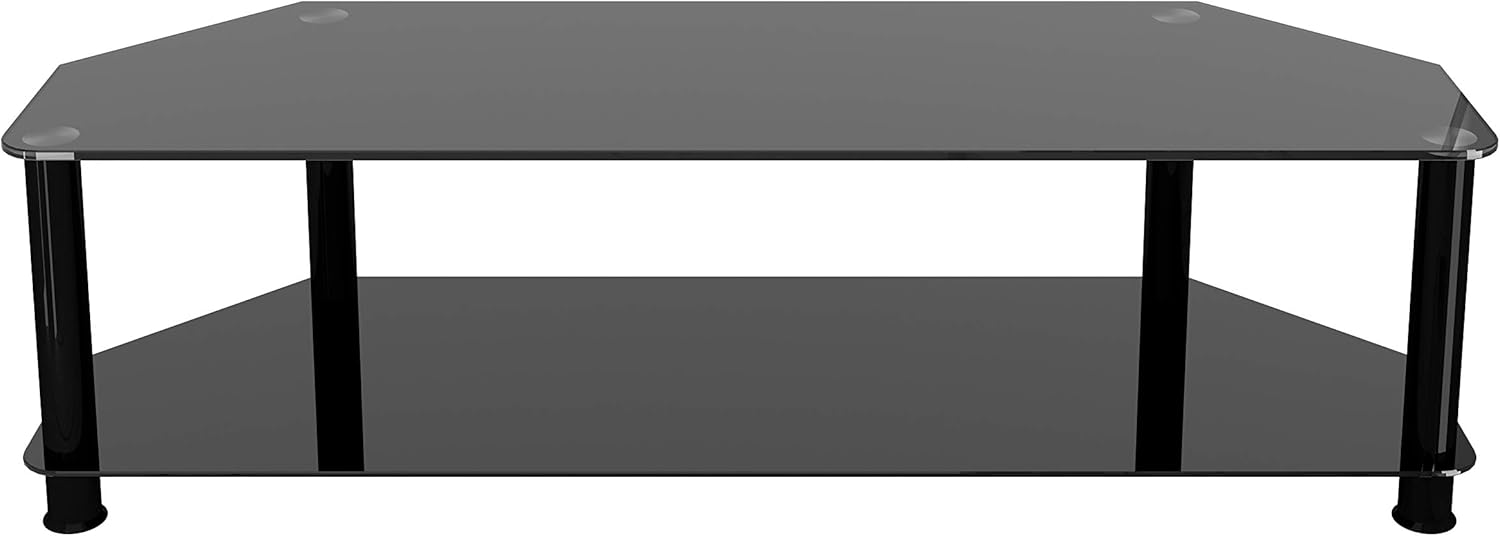 AVF SDC1400BB-A TV Stand TVs UP to 65-inch, Black Glass, Black Legs