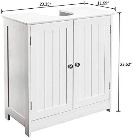 Sink Cabinet Pedestal Under Sink Storage Bathroom Vanity with 2 Doors Traditional Bathroom Cabinet Space Saver Organizer(23.6 x 11.4 x 23.6)