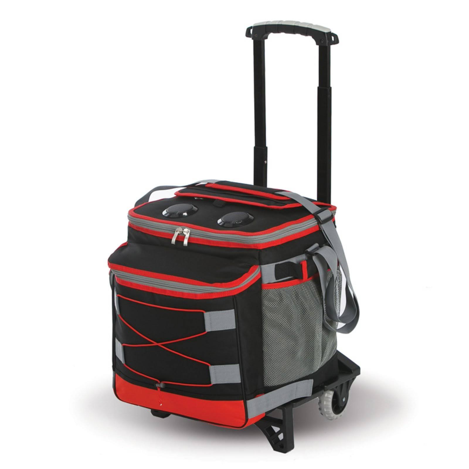 Picnic Plus Bluetooth Music Rolling Cooler, Black / Red