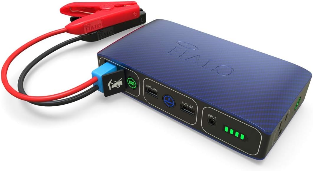 HALO Bolt 58830 mWh Portable Phone Laptop Charger Car Jump Starter with AC Outlet and Car Charger
